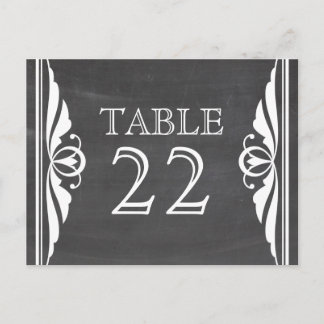 Ivory Deco Chalkboard Table Number Postcard