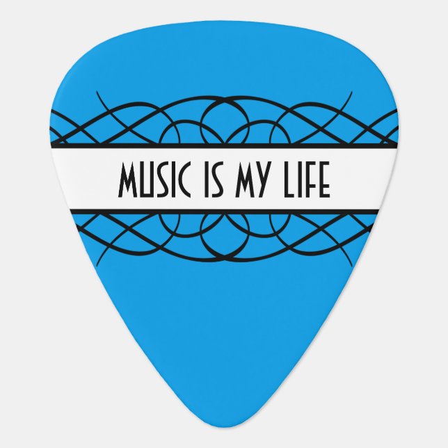 Ivory Deco Flourish Guitar Pick (Front)