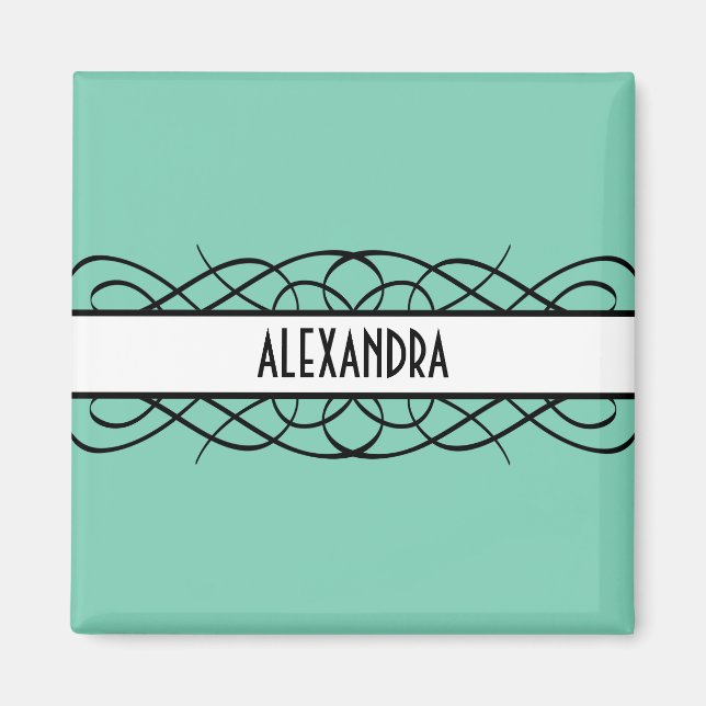 Ivory Deco Flourish Magnet (Front)