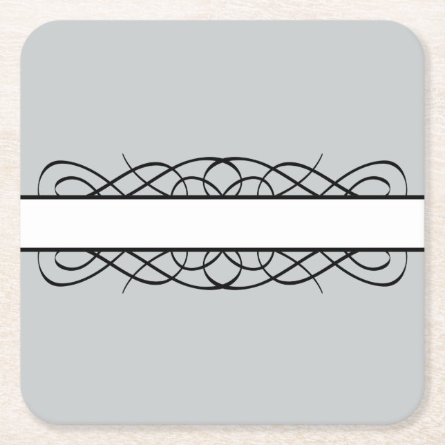 Ivory Deco Flourish Paper Coaster (Front)