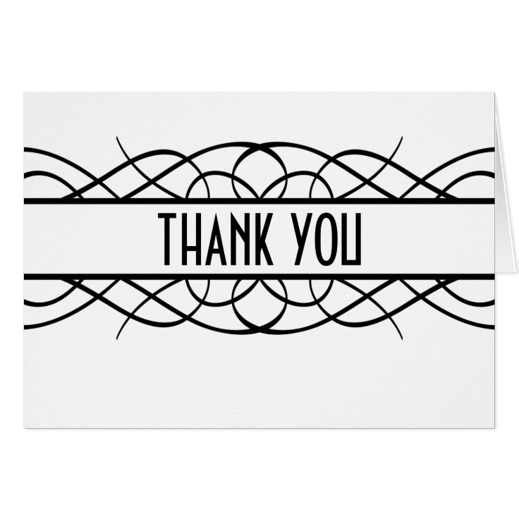 Ivory Deco Flourish Thank You Card Zazzle