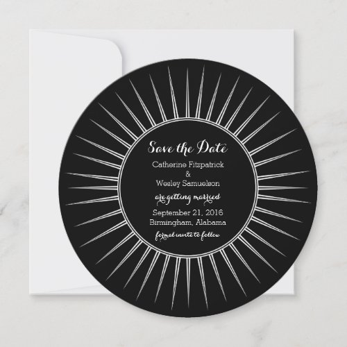 Ivory Deco Retro Save the Date Invite