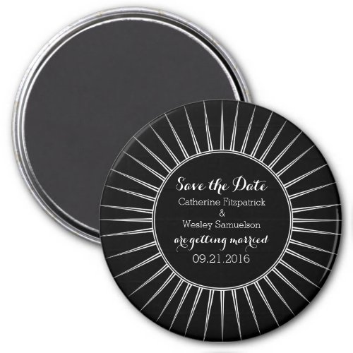 Ivory Deco Retro Save the Date Magnet
