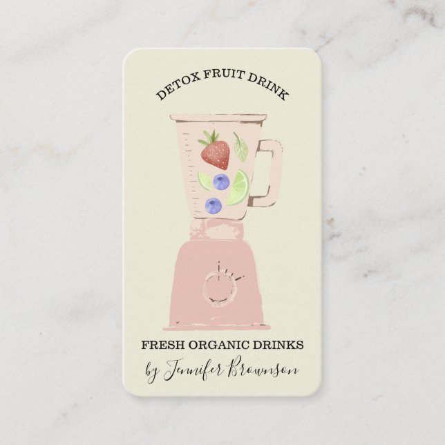 Ivory Detox Fresh Fruits Drink Blender Business Card (Front)