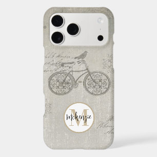 Ivory Distressed Vintage Damask Monogram iPhone 17 Pro Max Case