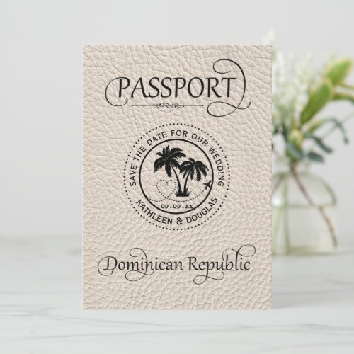 Ivory Dominican Republic Passport Save the Date