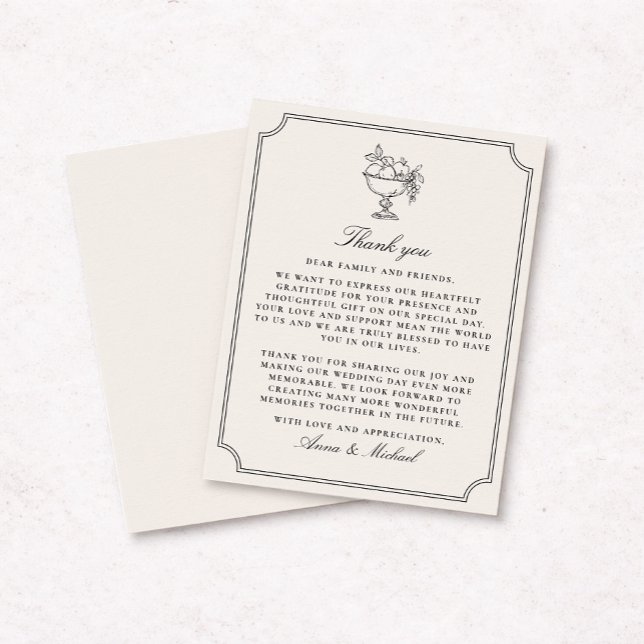 Ivory Double Frame Wedding Thank You Card (Creator Uploaded)