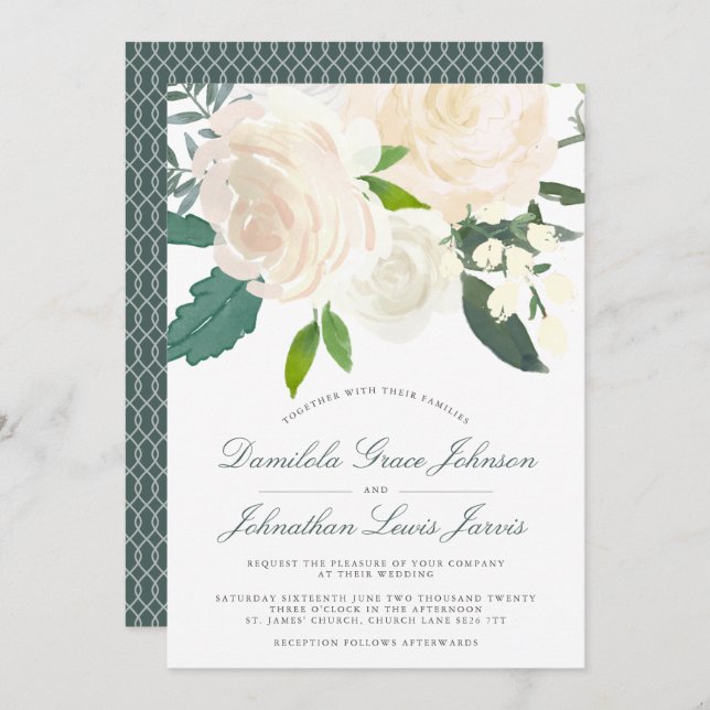 Ivory Dreams Wedding Invitation (Front/Back)