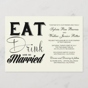 Ivory - Eat Drink and Be Married - Wedding Invitation