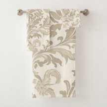 Ivory Elegance Baroque Damask Classic Antique