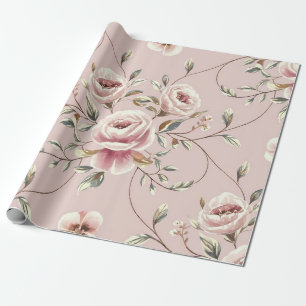 Ivory Elegance Watercolor Pattern Wrapping Paper