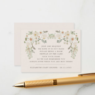 Ivory Elegant Floral Baby Shower Enclosure Card