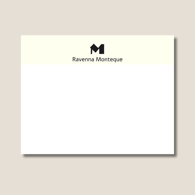 Ivory Elegant Personalized Name Letter Monogram  Note Card (Creator Uploaded)