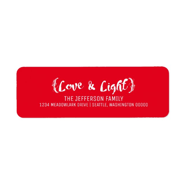 Ivory Elegant Sketched Love & Light Holiday Label (Front)