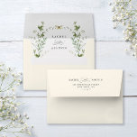Ivory Elegant Watercolor Wildflowers Wedding  Envelope<br><div class="desc">This elegant wedding envelope features beautifully hand-painted watercolor wildflowers arranged in a wreath and accented with a butterfly,  and pre-printed return address on the back. For more advanced customization of this design,  please click the DESIGN TOOL BUTTON above!  Matching items are also available.</div>