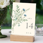 Ivory Elegant Watercolor Wildflowers Wedding Table Number<br><div class="desc">This wedding table number features beautiful hand-painted watercolor wildflowers arranged as a bouquet,  perfect for spring,  summer,  or fall weddings. For more advanced customization of this design,  please click the BLUE DESIGN TOOL BUTTON above!  Matching items are also available.</div>