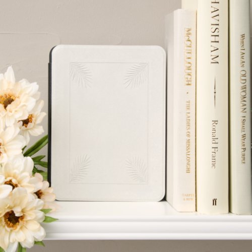 Ivory Embossed Palm Frond Frame Kindle Cover