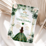 Ivory & Emerald Green Floral Princess Mis Quince Invitation<br><div class="desc">Ivory & Emerald Green Floral Princess Mis Quince Invitation
Mis Quince 15 Anos,  16th Birthday Butterfly.</div>