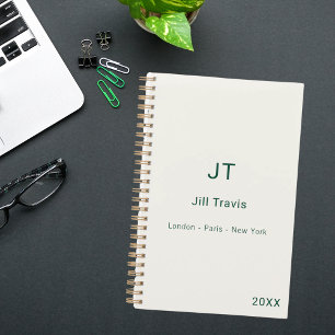 Ivory emerald green modern minimalist luxury 2026 planner
