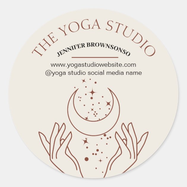 Ivory Energy Heal Stars Hands Moon Spiritual Classic Round Sticker