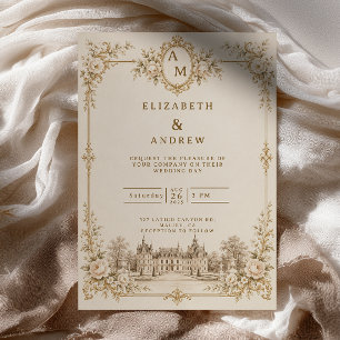 Ivory Estate Old Money Wedding Invitation