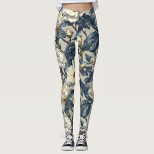 Ivory Exercise Gardenias Fantasy Birthday Gifts  Leggings