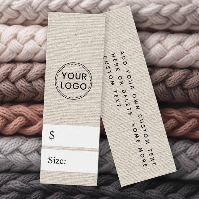 Ivory faux linen look price hang tag (Ivory faux linen look price hang tag)