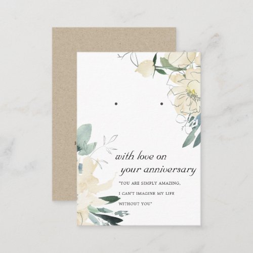 IVORY FLORAL ANNIVERSARY EARRING DISPLAY CARD
