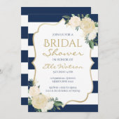 Ivory Floral Bridal Shower Invitation, Wedding Invitation (Front/Back)