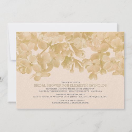 Ivory Floral Bridal Shower Invitations