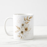 Ivory Floral Coffee Mug<br><div class="desc">Coffee mug is shown in a lovely ivory pearl floral print.
Edit and personalize this item and choose another mug style or buy as is.</div>