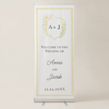 Ivory Floral Crest Monogram Welcome Wedding
