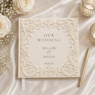 Ivory Floral Elegant Classic Wedding Guest Book