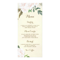 ivory floral elegant wedding menu cards