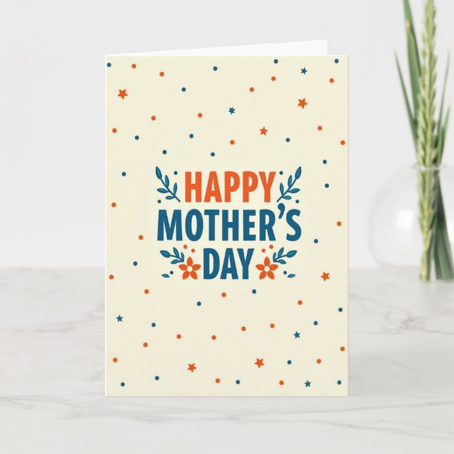 Ivory Floral Happy Mothers Day Card (Front)