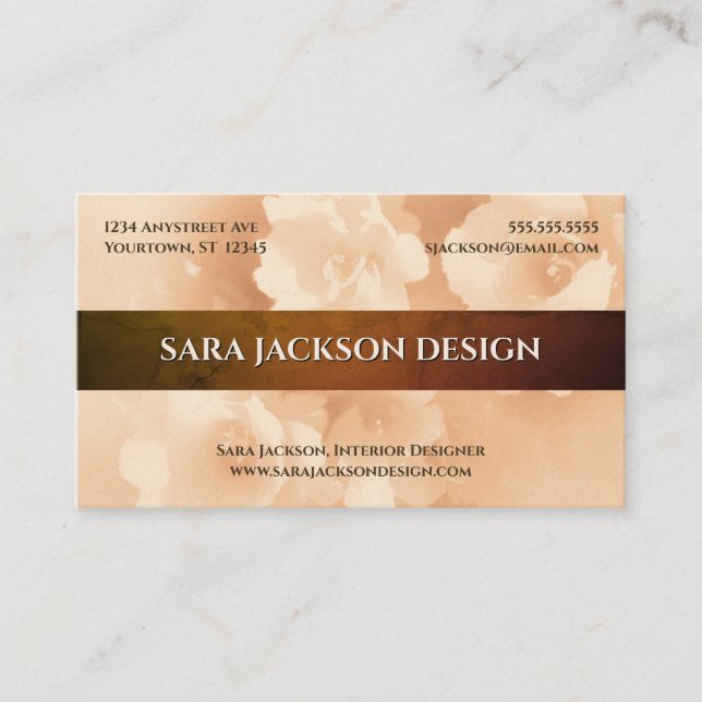 Ivory Floral Interior Design Event Planner Florist Business Card (Front)