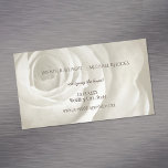 ivory floral simple elegant wedding save the date magnetic business card