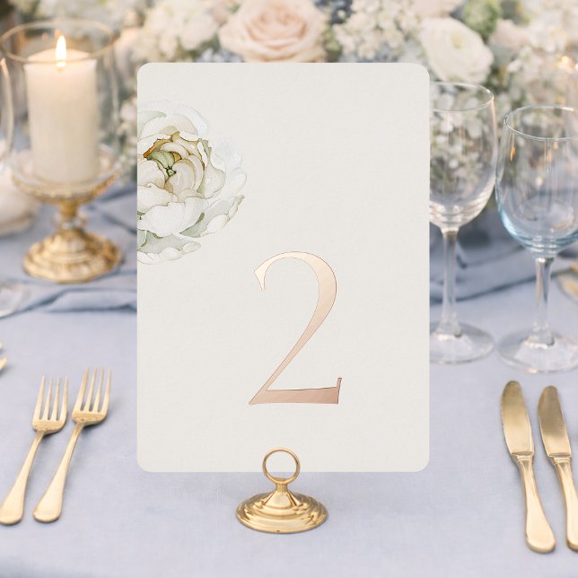 Ivory Floral Table Numbers 1–19 | Real Gold Foil (Creator Uploaded)