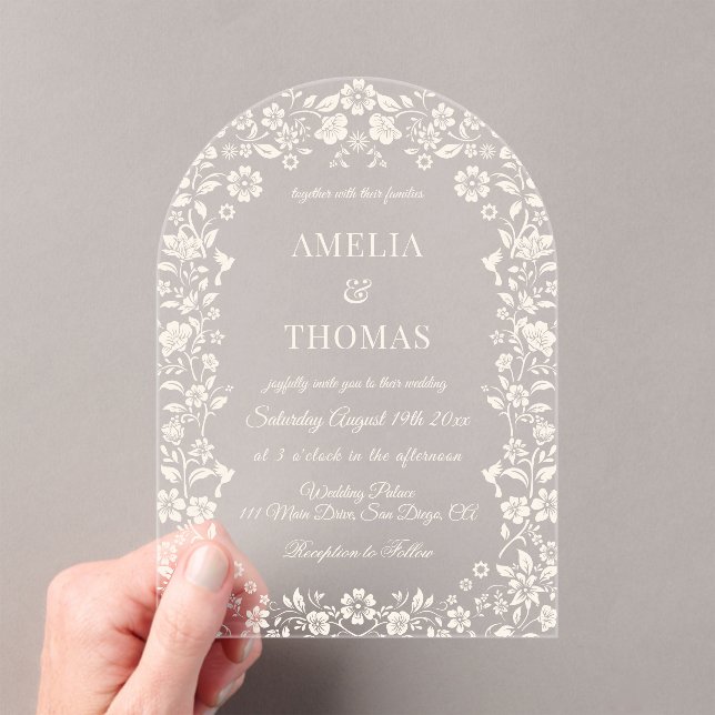Ivory Floral Wedding Romantic Invitation (Insitu (Handheld))