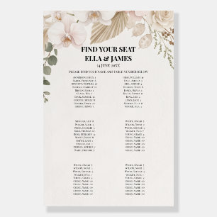 Ivory Floral Wedding Seating Chart Sign
