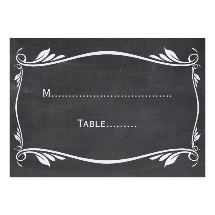 Ivory Flourish Chalkboard Place Card Business Card Template