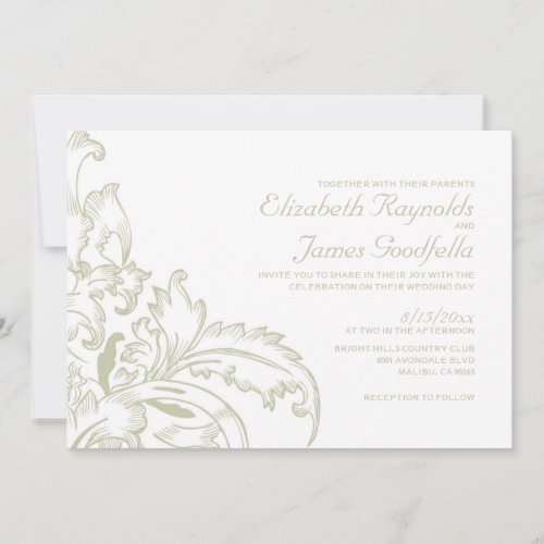 Ivory Flourish Wedding Invitations