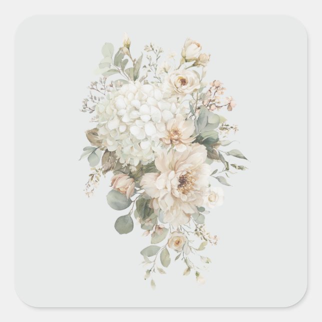 Ivory Flower Arrangements Sticker – Elegant Floral (Front)