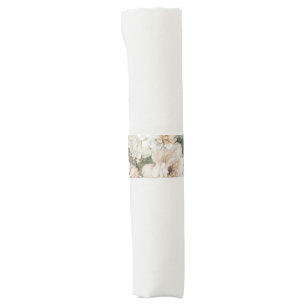 Ivory Flower Arrangements Sticker – Elegant Floral Napkin Bands