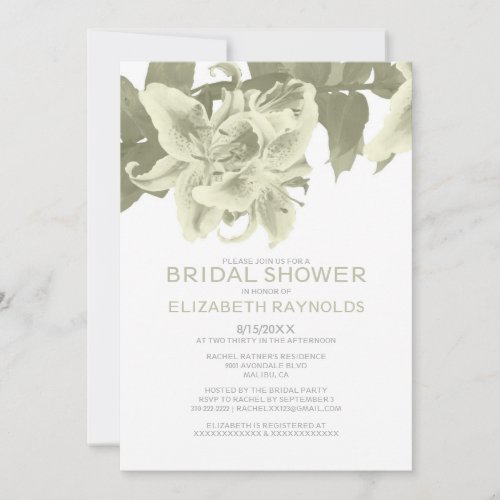 Ivory Flower Bridal Shower Invitations
