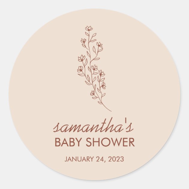 Ivory Flower Summer Fall Save Date for Baby Classic Round Sticker