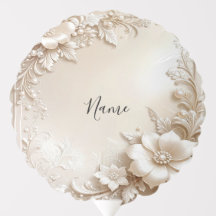 Ivory Flowers Balloon