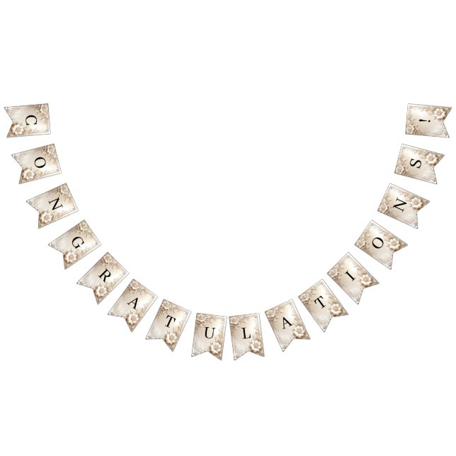 Ivory Flowers Bunting Flag (All)