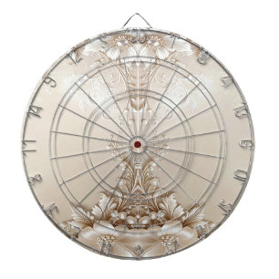 Ivory Flowers Dartboard