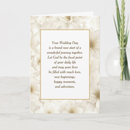 Ivory Flowers for Wedding with Religious Text Card